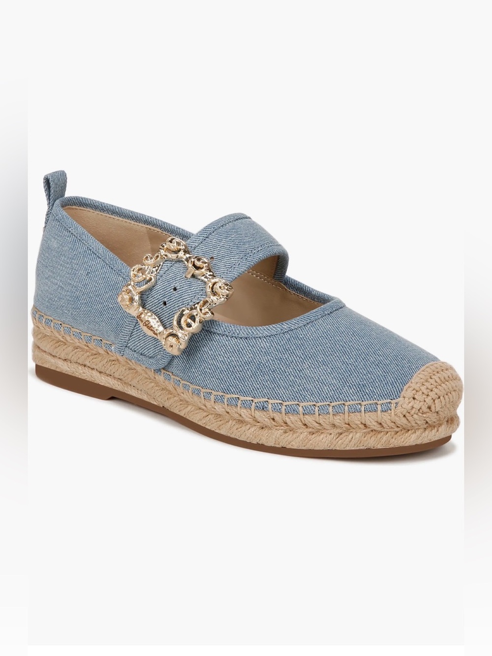 Sam Edelman Maddy Espadrille Mary Jane Ornate Buckle flats Montrose Blue Denim~9